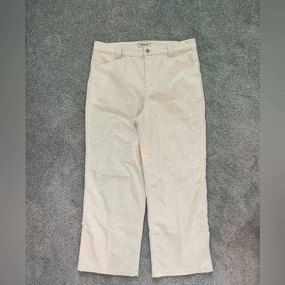 NWT Madewell Emmett 2.0 Cream Wide Leg Corduroy Size 32 - Picture 2 of 6